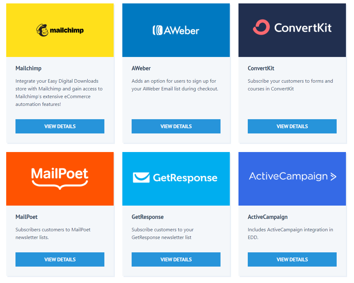 Easy Digital Downloads: Third-party email marketing plugin