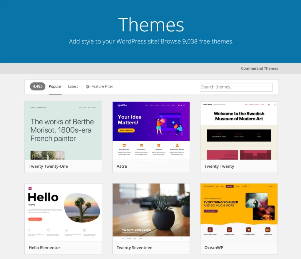 wordpress template and theme 