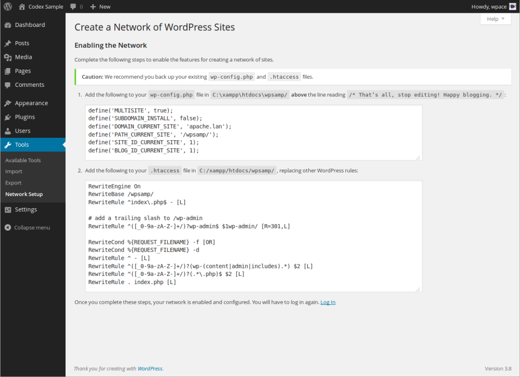 Enable Multisite network