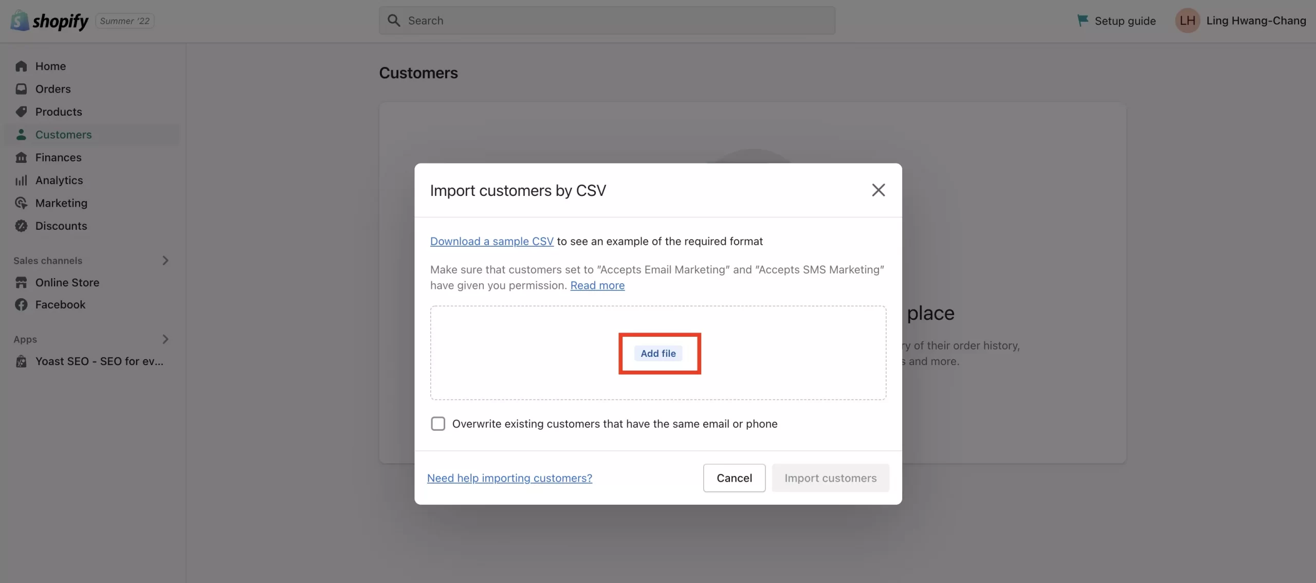 import customers to shopify