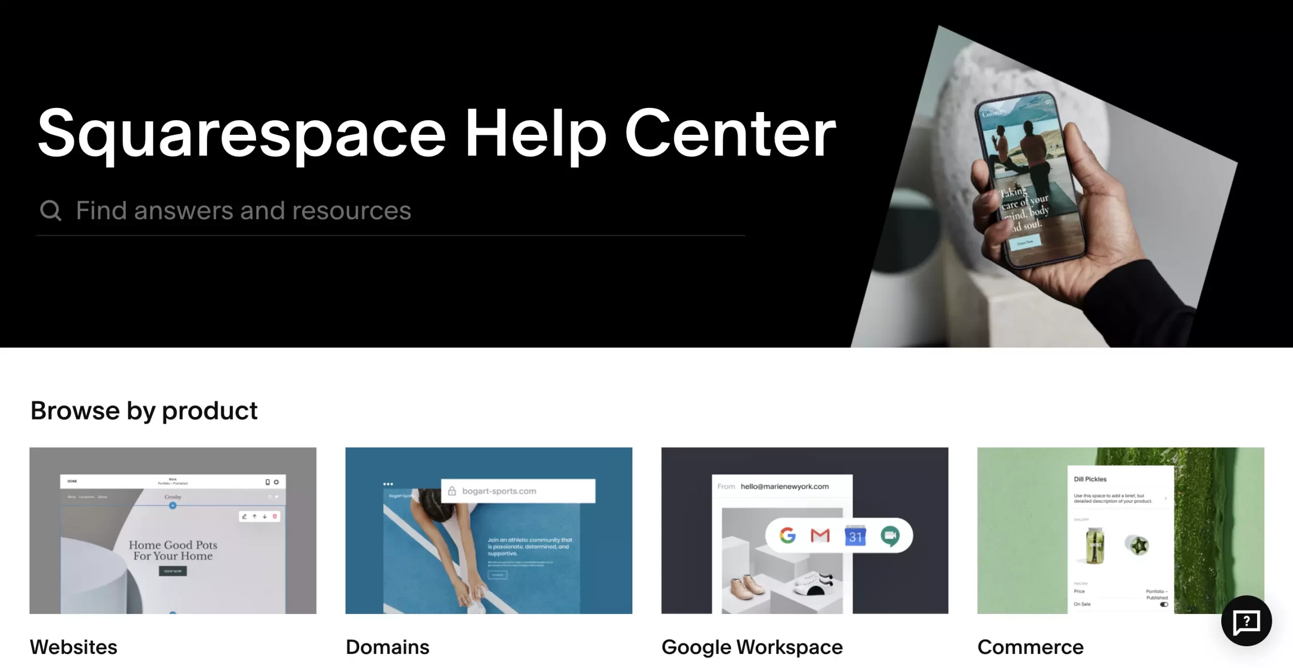 squarespace help center interface