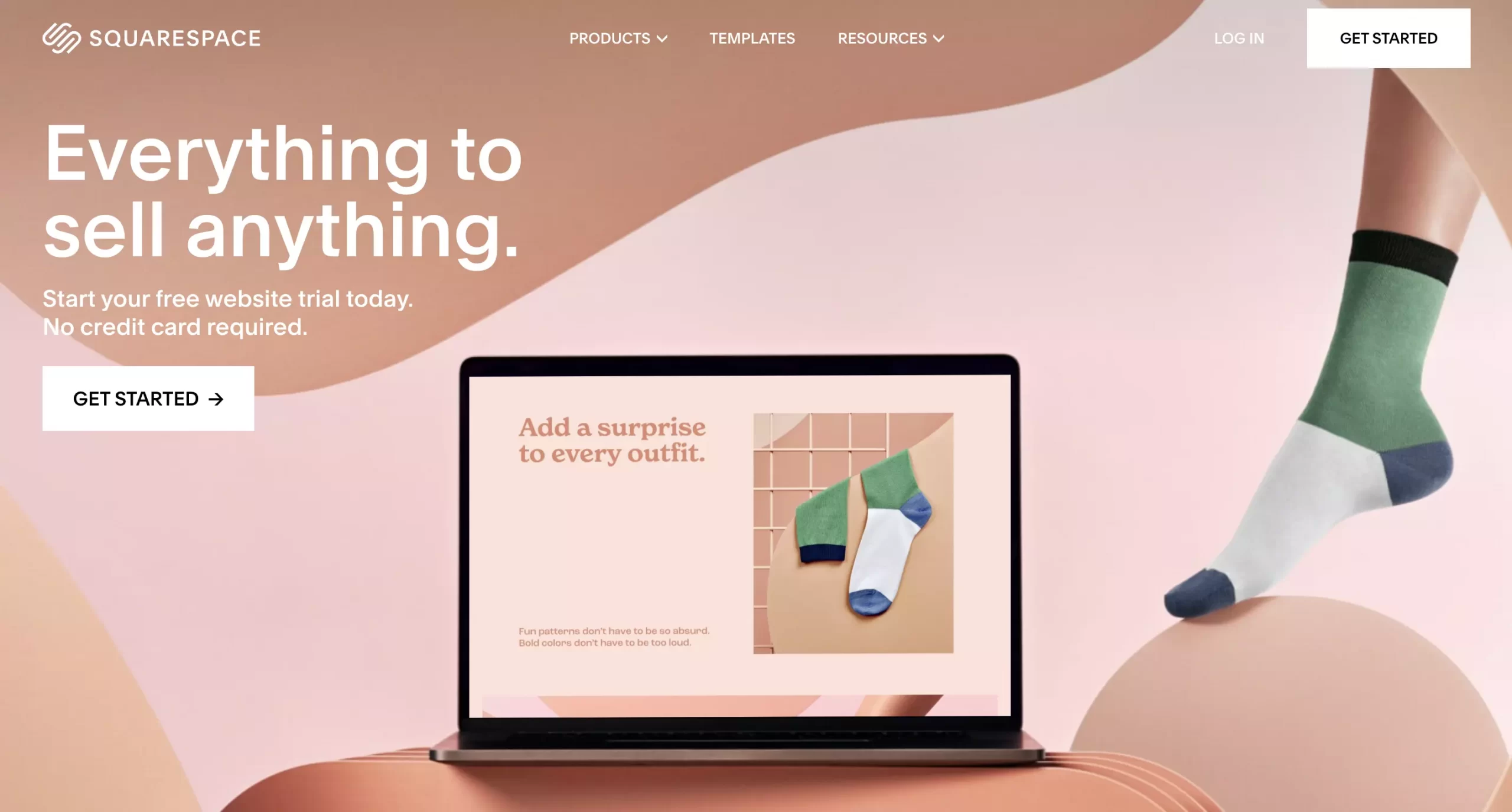 squarespace website interface