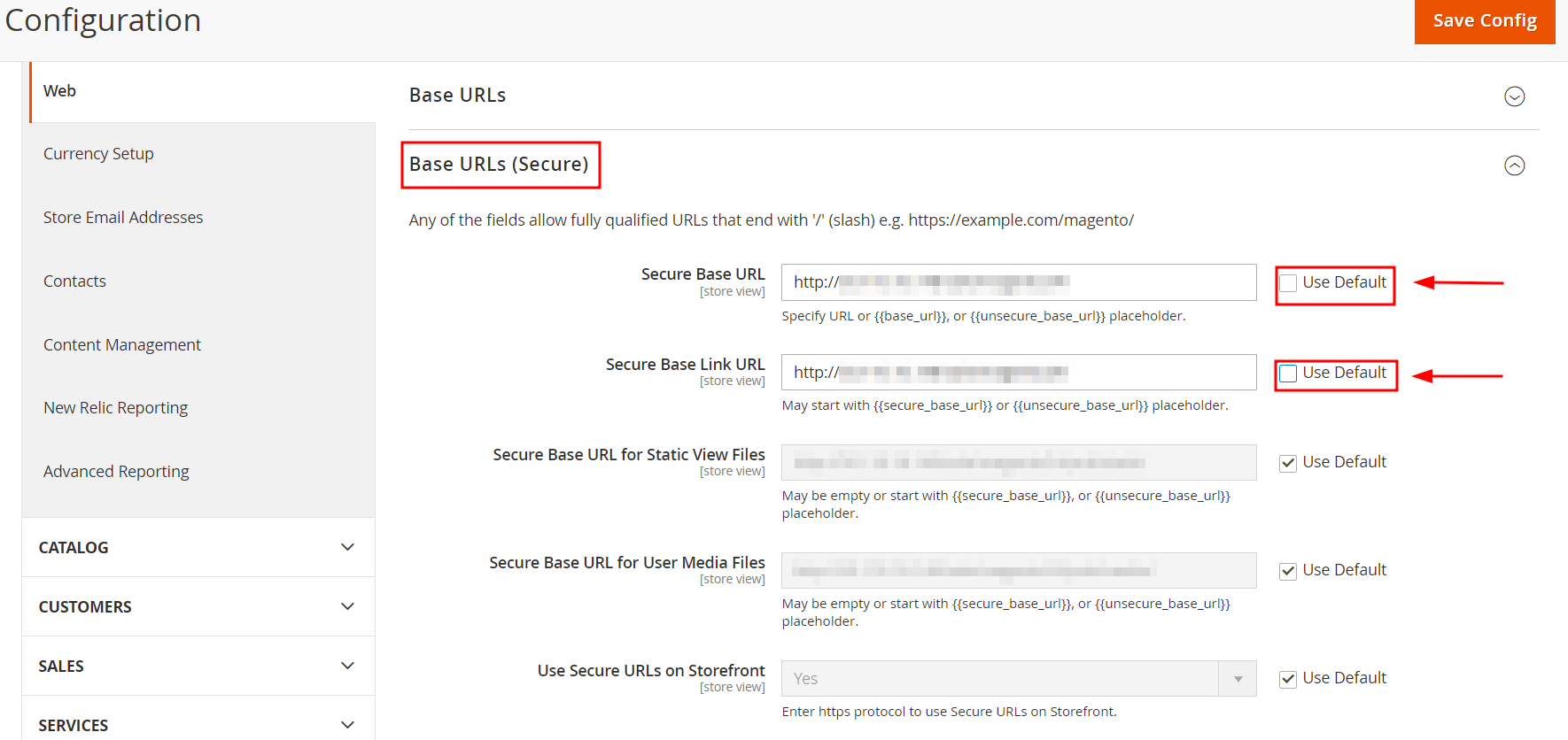 step 6: repeat with “Base URLs (Secure)” section