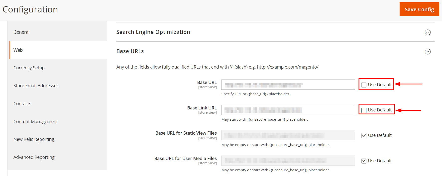 step 4: uncheck “Base URL” and “Base Link URL” in “Base URLs” section