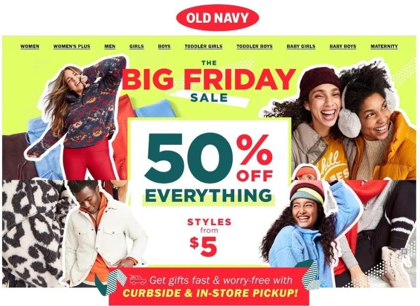 Black Friday ads examples old navy