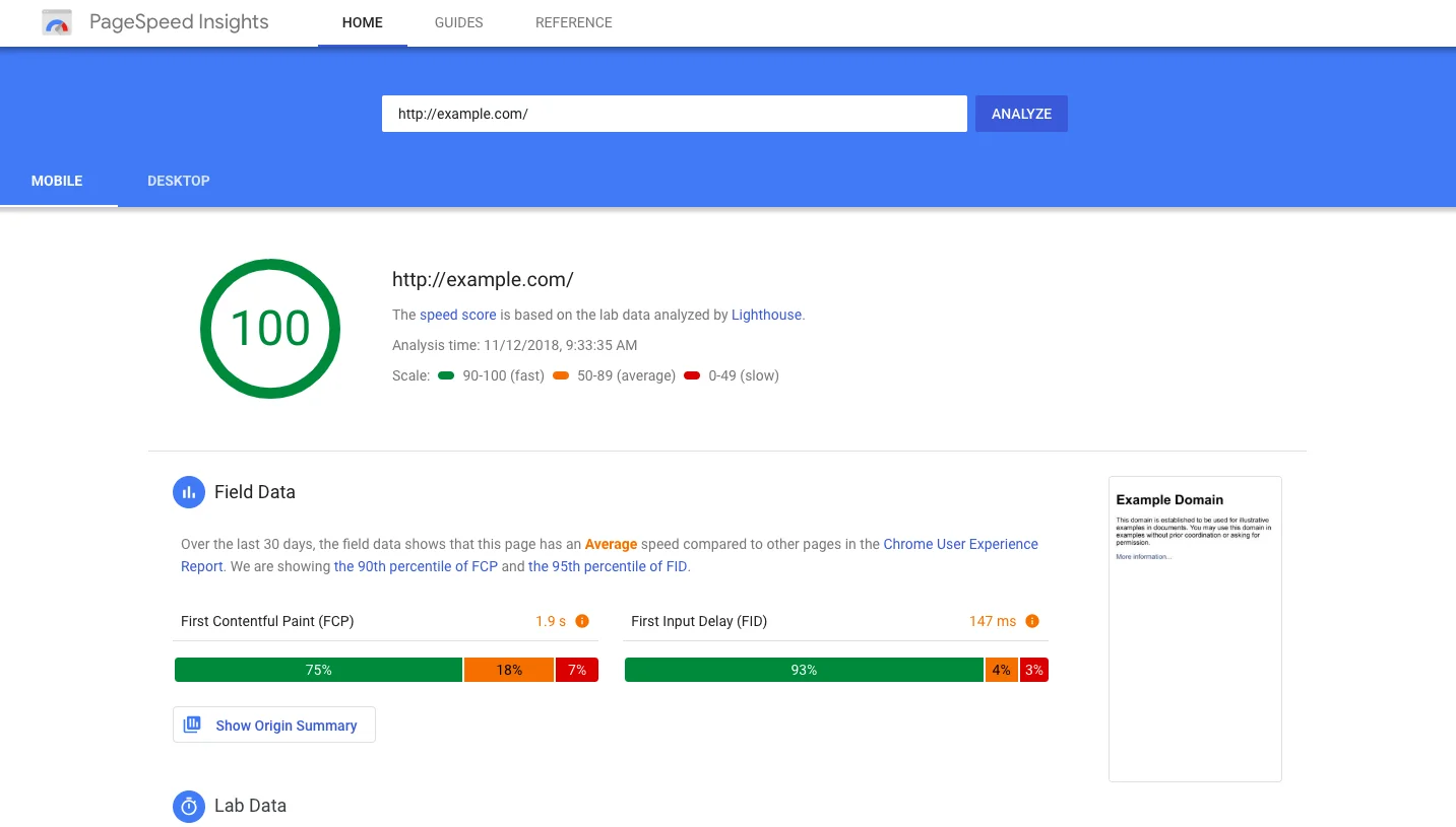 PageSpeed Insights by Google