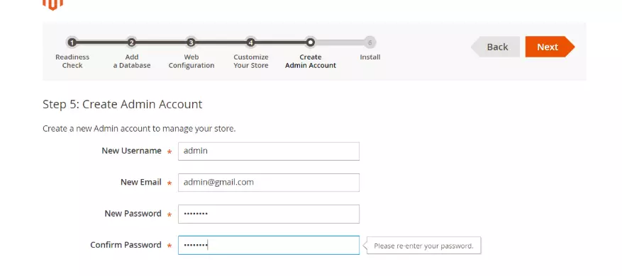 Create Admin Account
