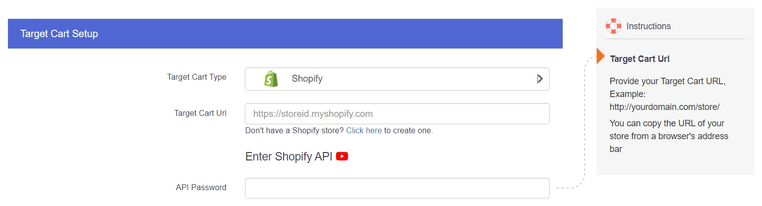 weebly to shopify as target store