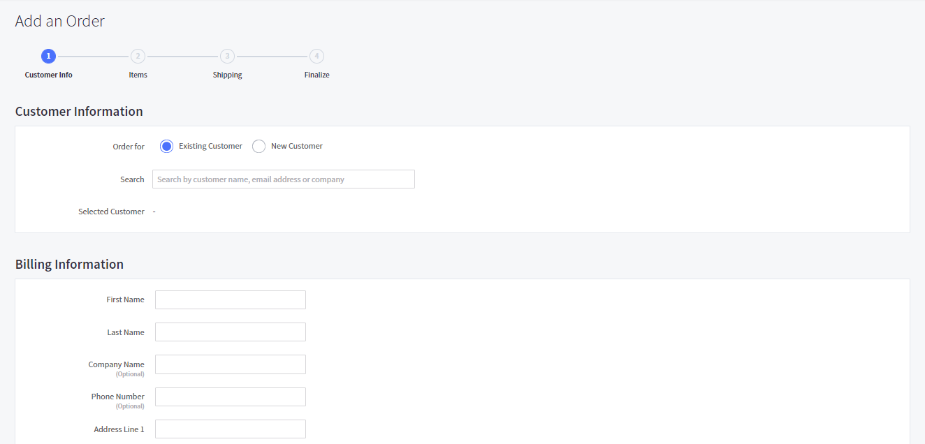 Add orders to BigCommerce