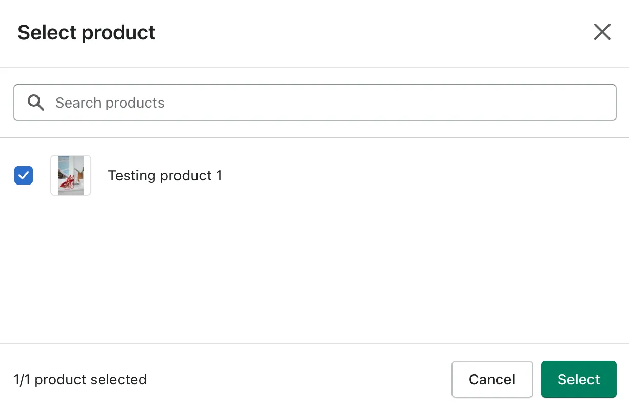 Select product for buy button