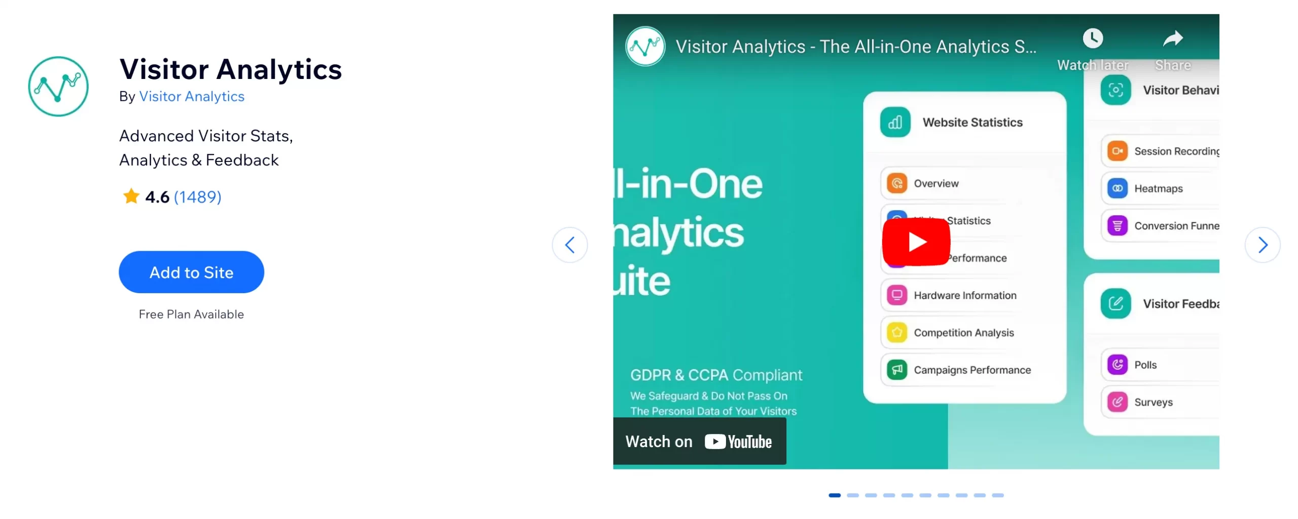Visitor Analytics best Wix apps for analytics
