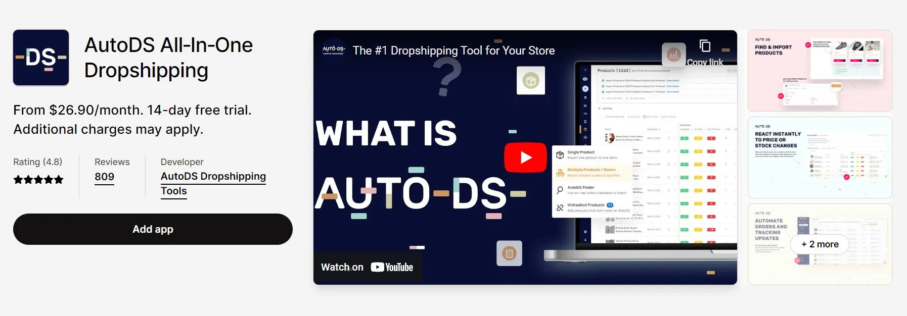 AutoDS AllinOne best dropshipping apps for Shopify 