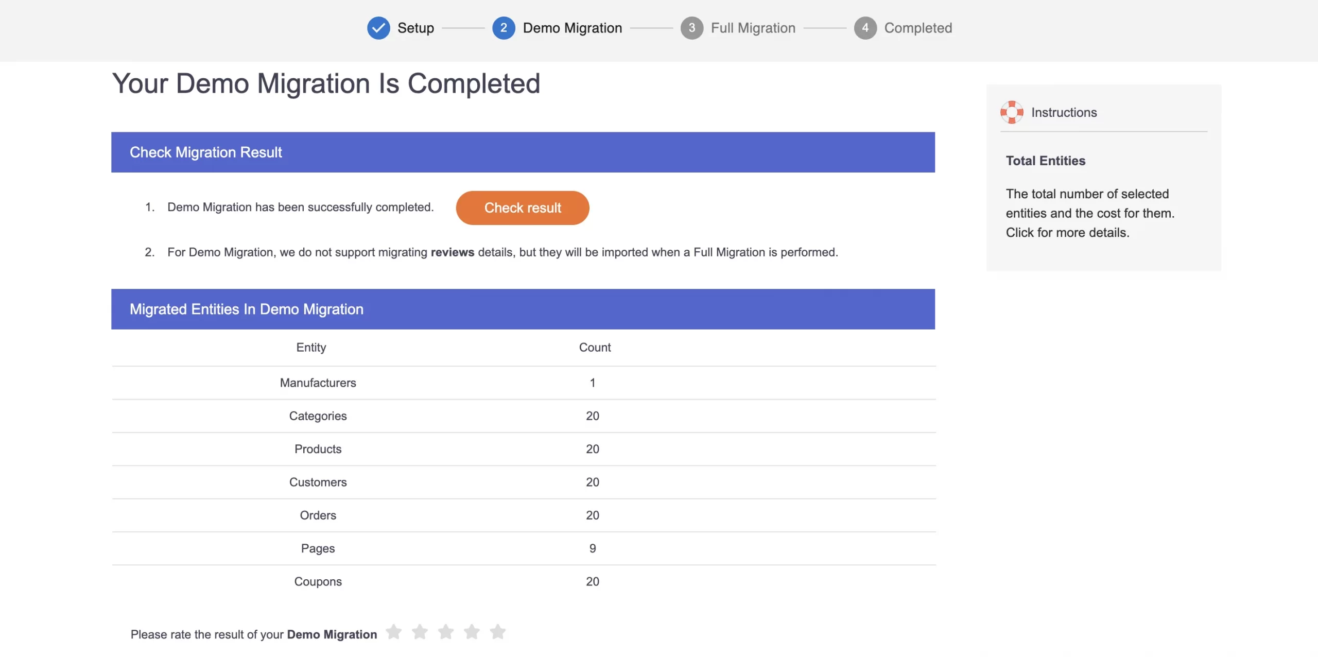 Demo Migration LitExtension