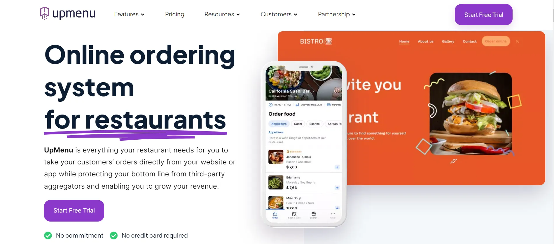 best website builders for restaurants Upmenu