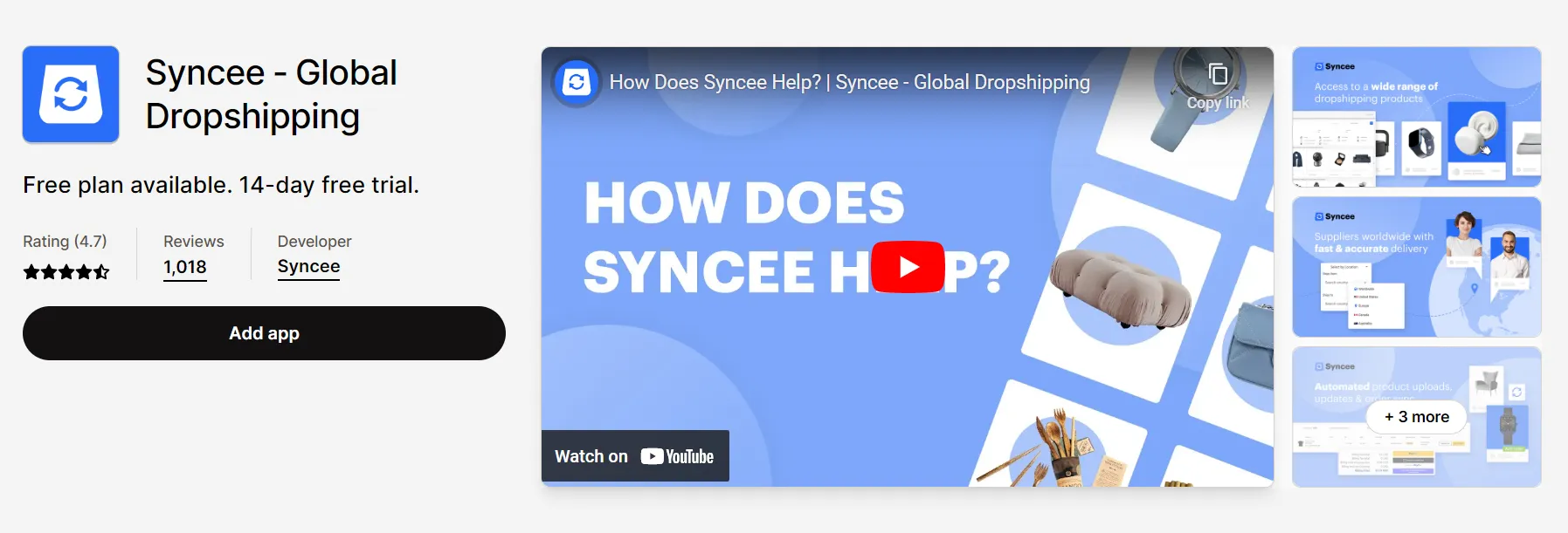 Syncee Dropshipping app for Shopify