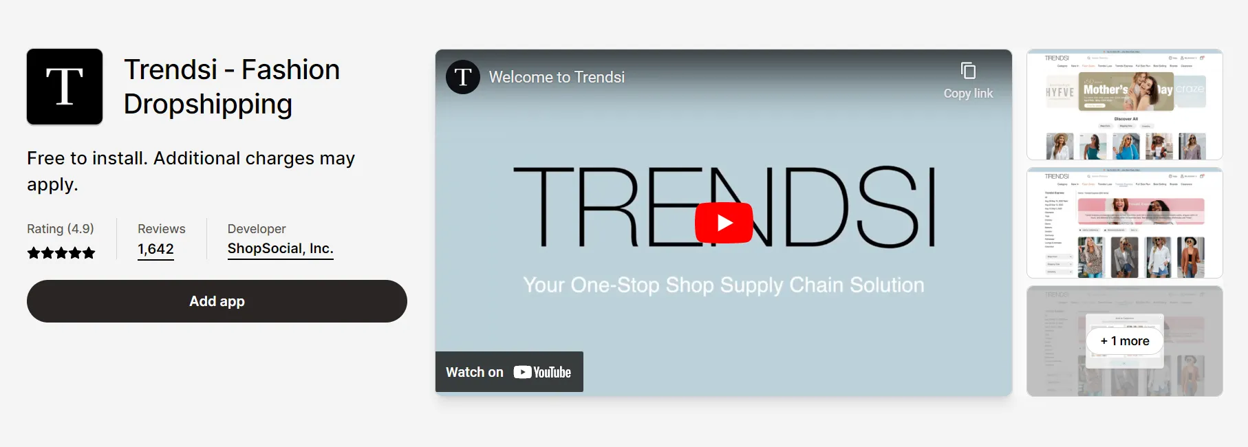 Trendsi Shopify app for dropshipping