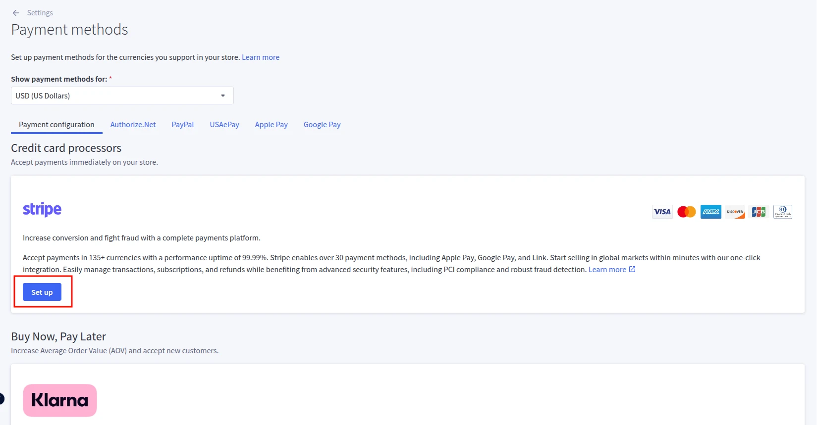 Step 2: Click Set up
