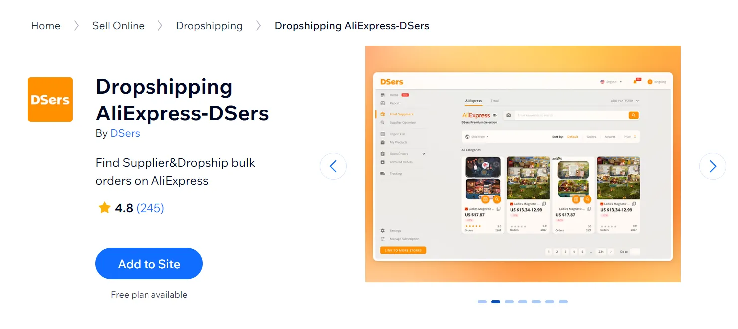 Dropshipping AliExpress Dsers