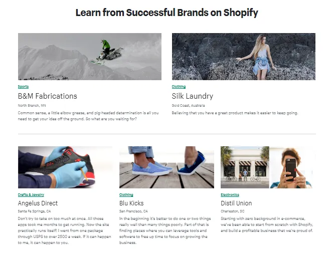 Get inspired by the successful stores on Shopify