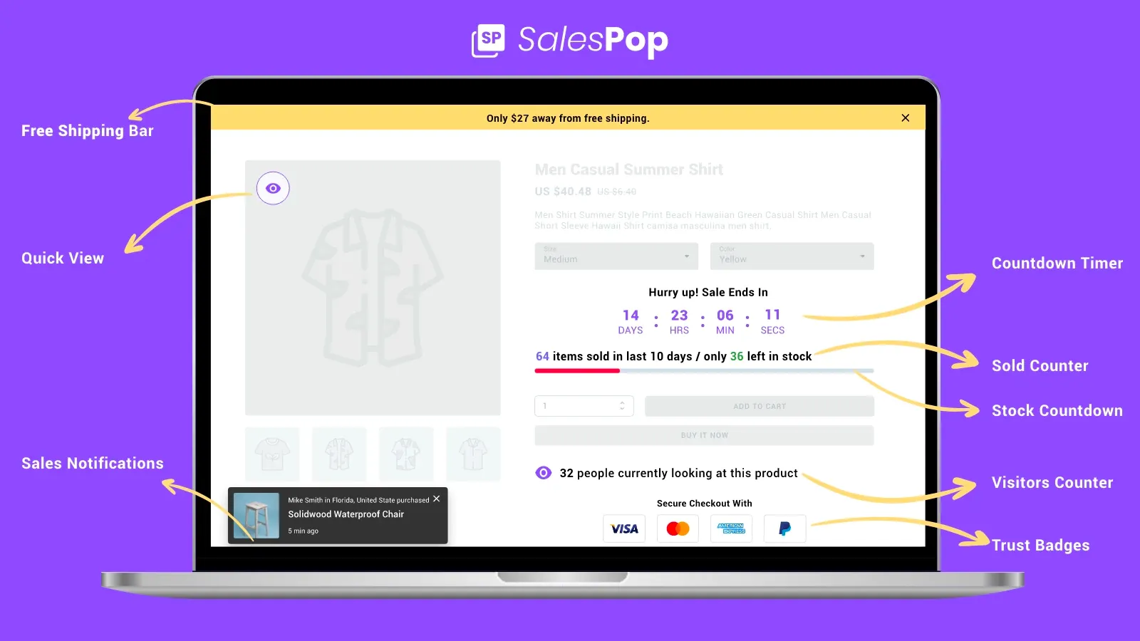 Shopify pop up apps Sales Popup