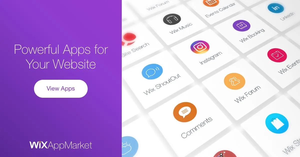 Wix offers a large number of applications on its marketplace