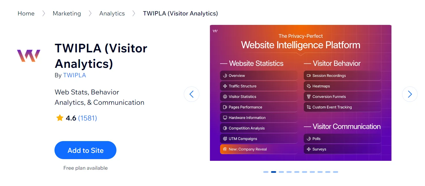 TWIPLA (Visitor Analytics)