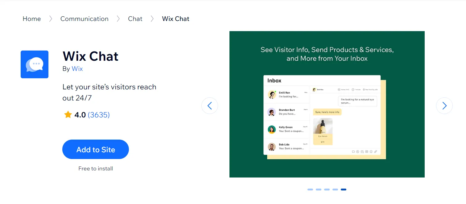 Wix Chat app