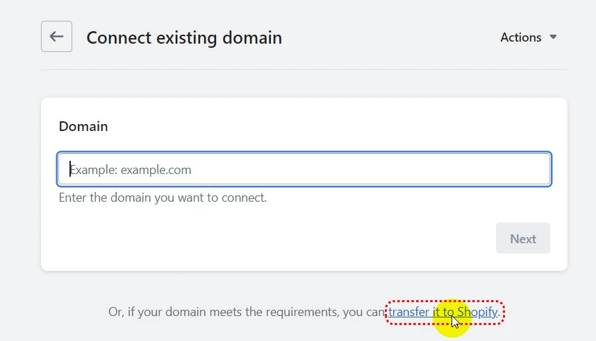 how to change shopify domain name