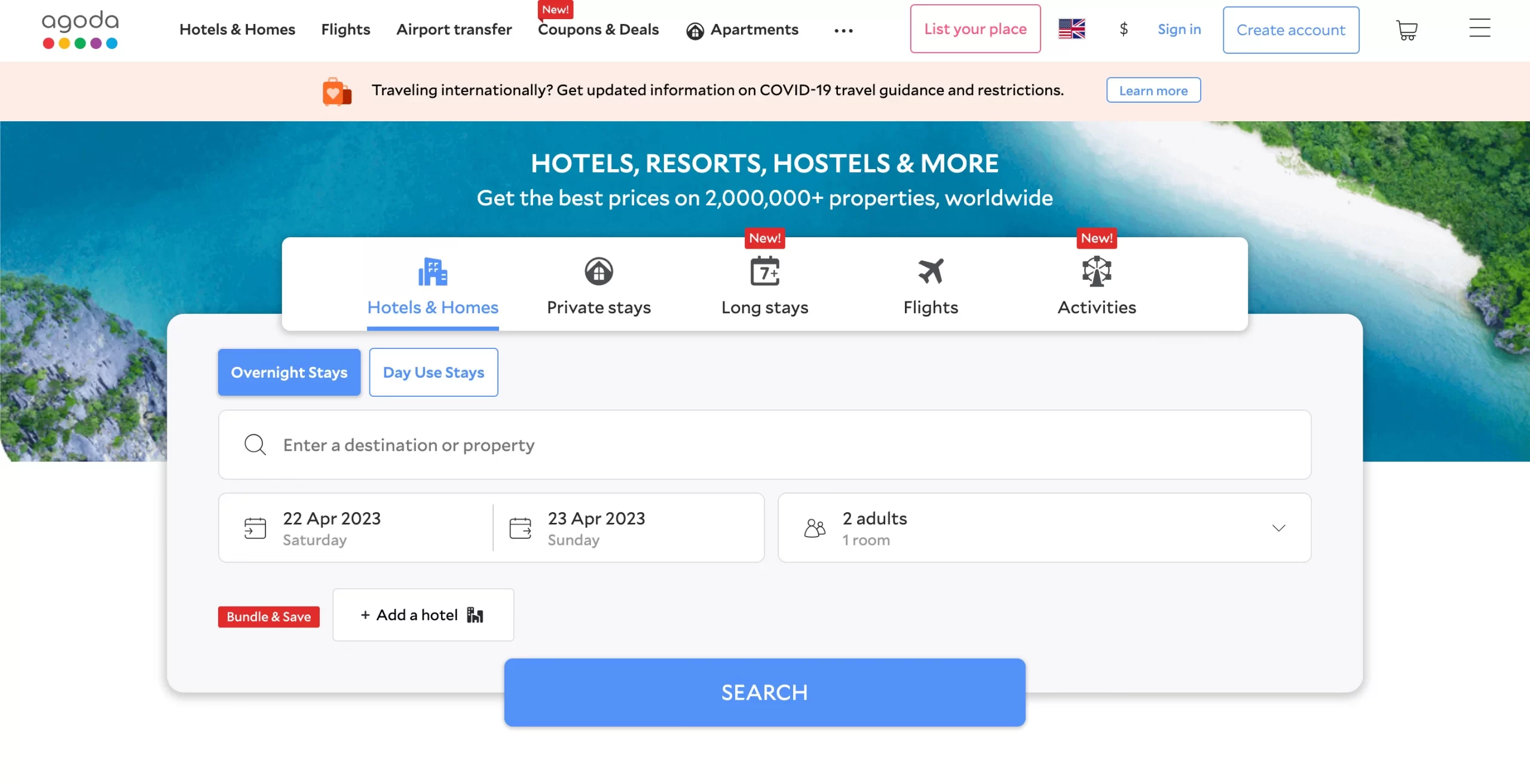 Agoda is one of the best booking websites