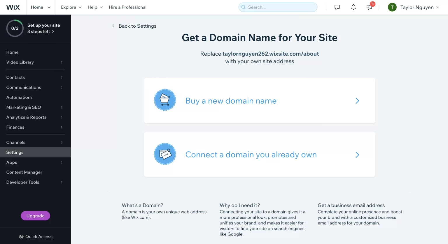 Buy a Wix domain name
