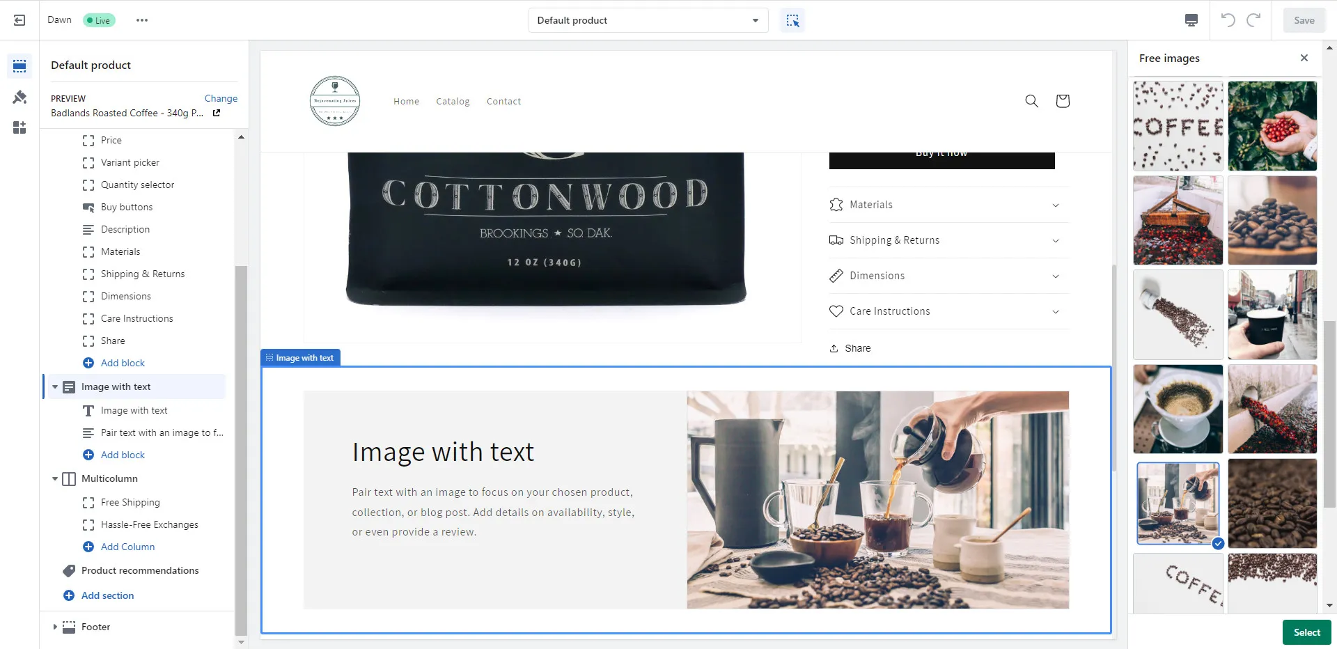 Edit Shopify products page with theme setting - Step 3