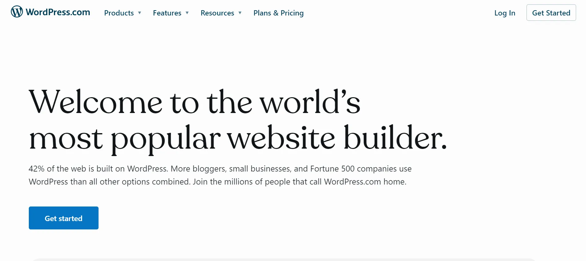 WordPress homepage