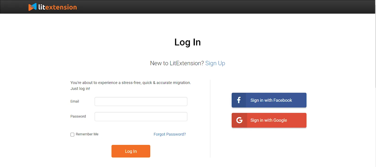 LitExtension signup new account