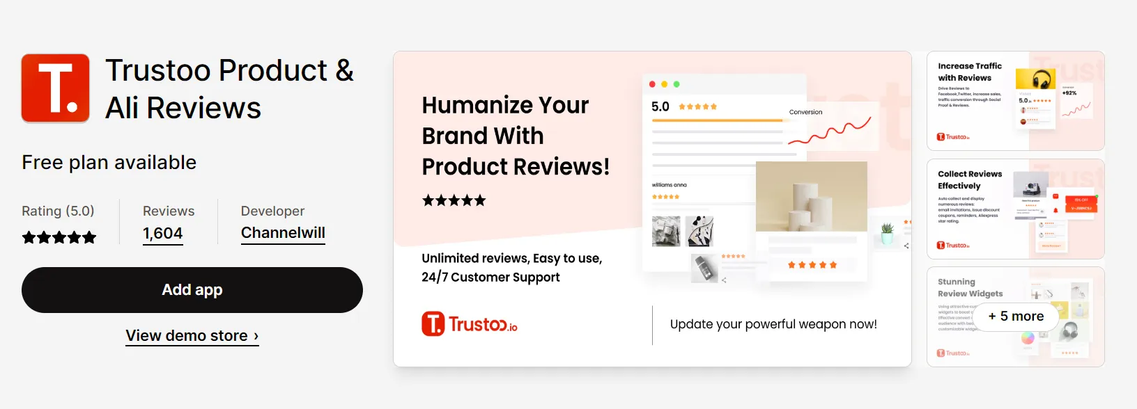 free shopify apps trustoo