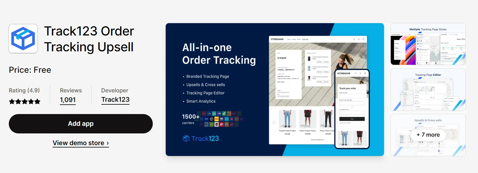 free shopify apps track123