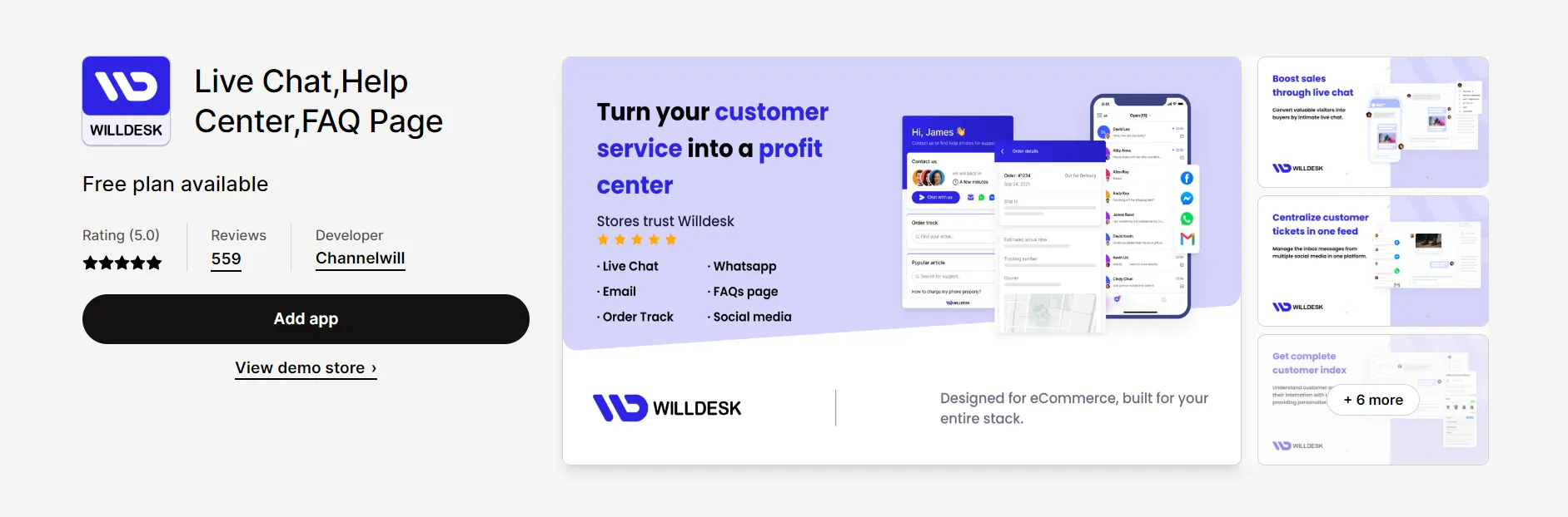 free shopify apps willdesk