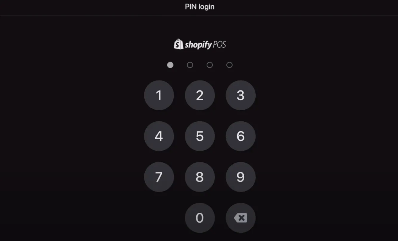 Shopify POS pin