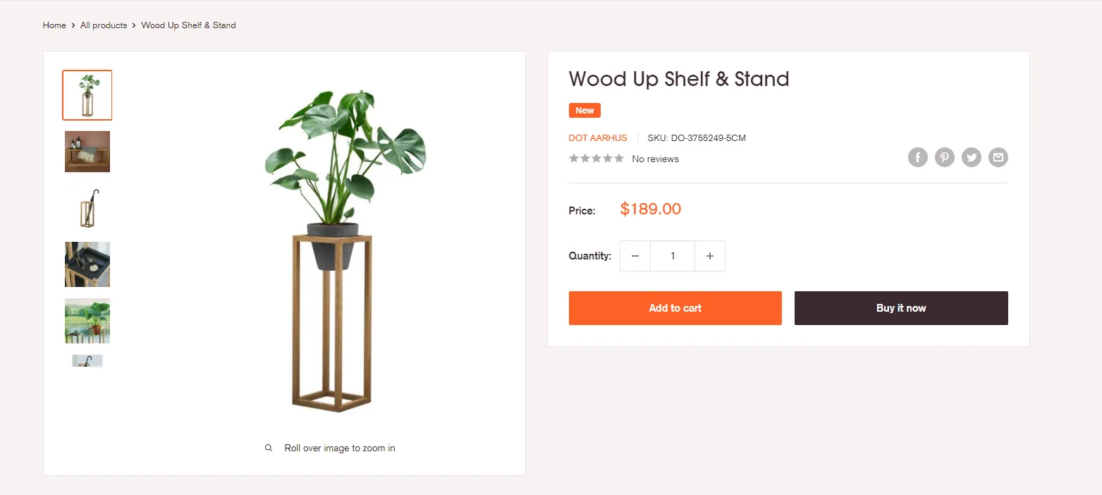 Shopify products page by Warehouse