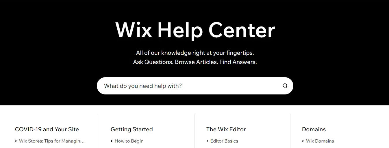 Wix knowledge base