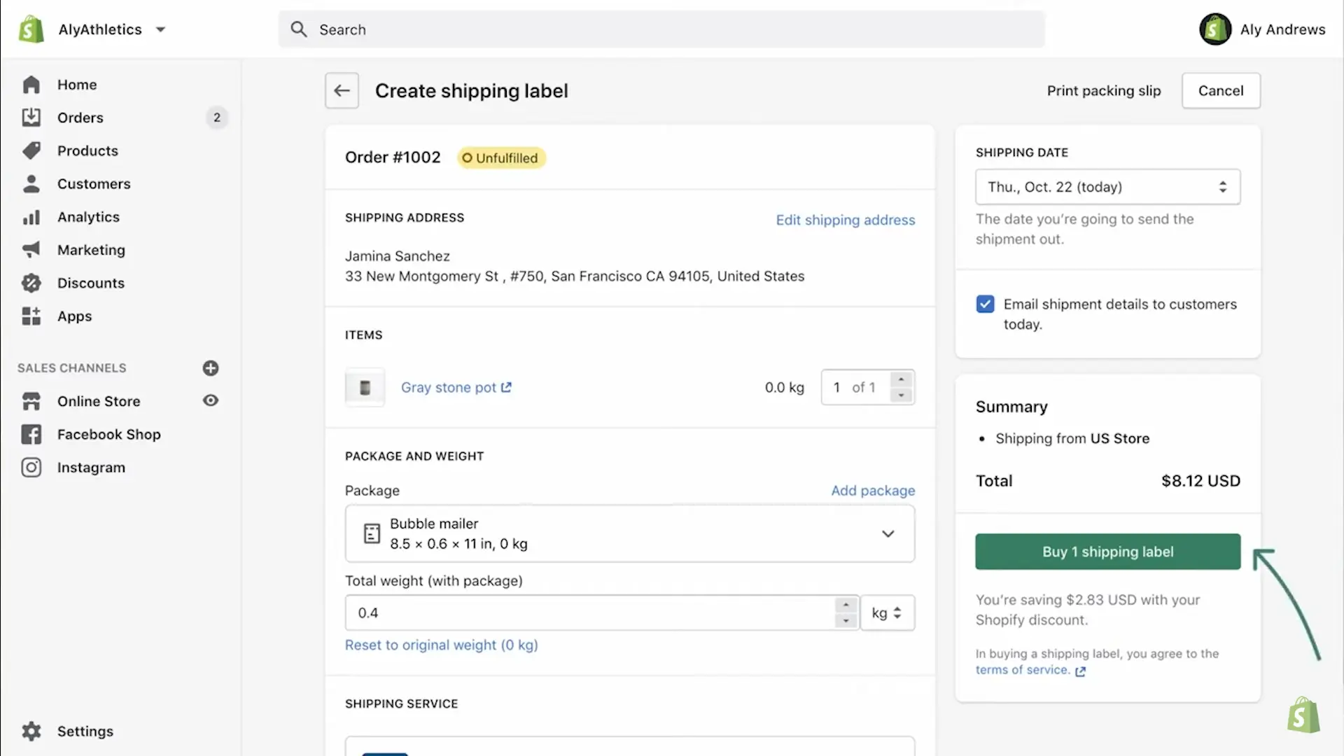 how to print shipping labels on shopify