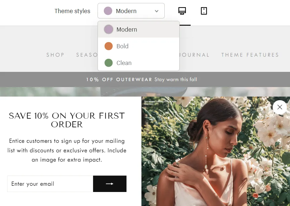 Shopify Impulse theme - Modern style