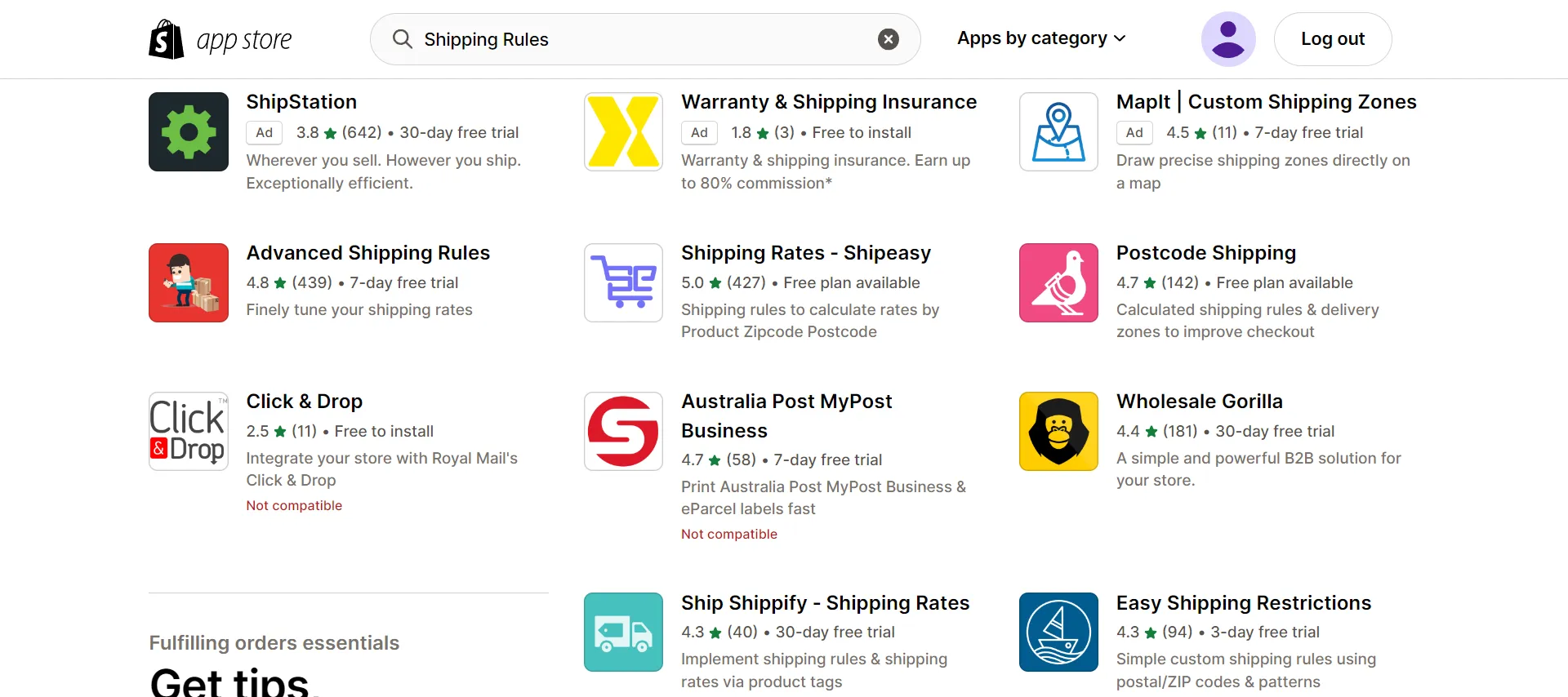 Most popular shipping rules Shopify apps
