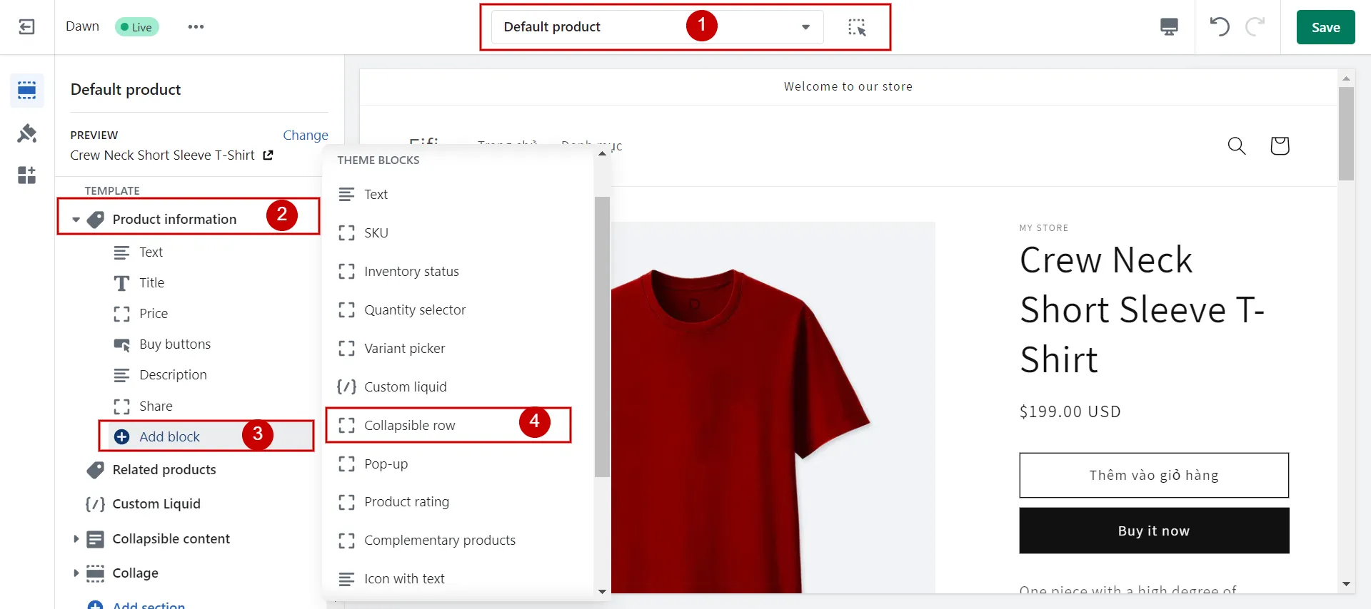 How to add collapsible tabs in product page