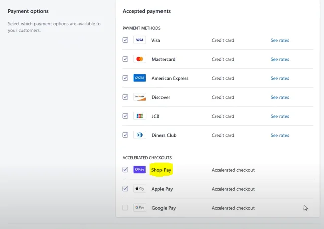 How to enable Shop Pay