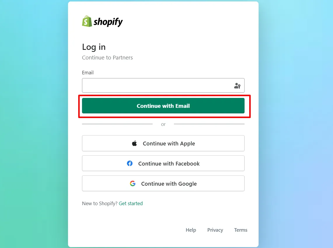 Shopify Partners email address