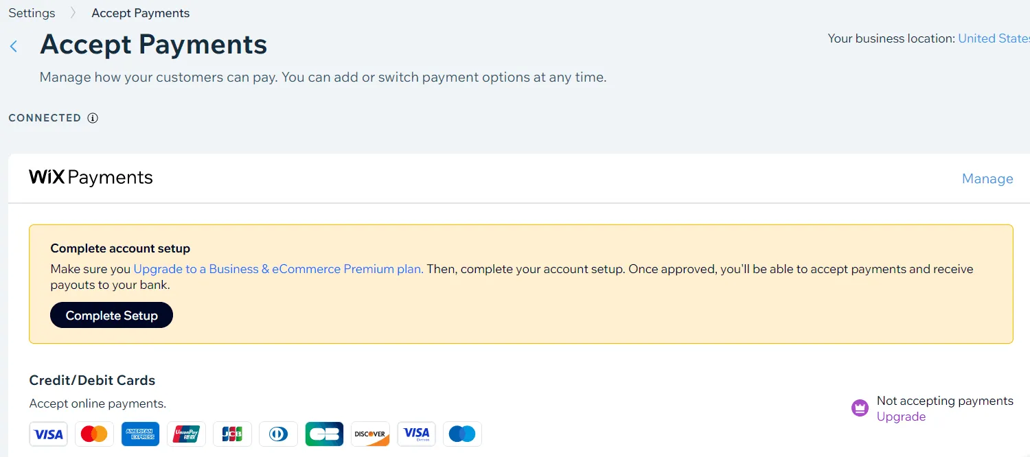 how to accept payments on wix