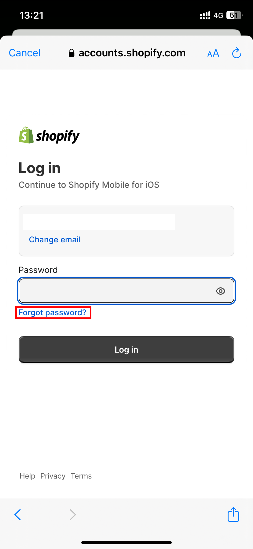 click “Forgot password”