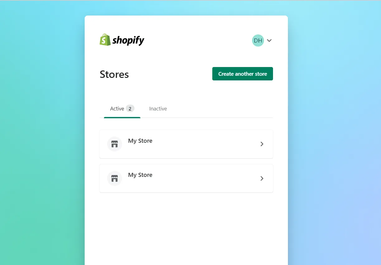 Review store lists connected to Shopify ID