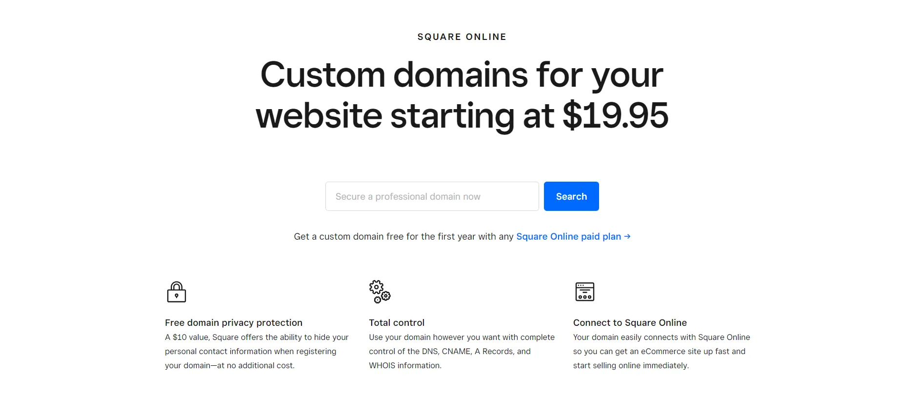 Square Online custom domain