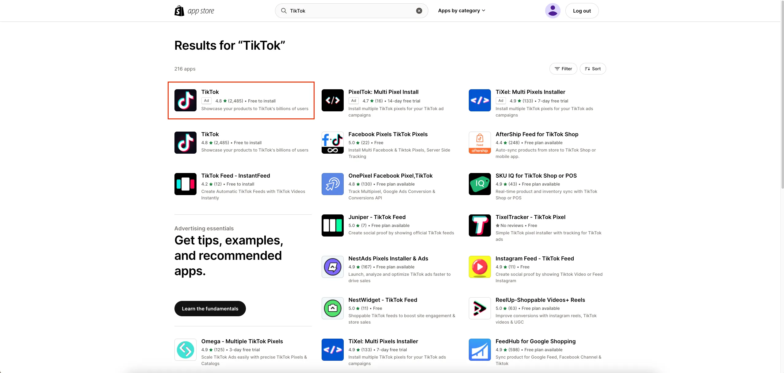 TikTok Official App on Shopify App Store